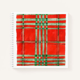 RED SCOTT TARTAN 8.5x8.5 SpiralNotebook Notizbuch