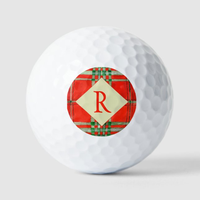 RED SCOTT TARTAN Golf Balls + Ursprünglich Golfball (Vorderseite)