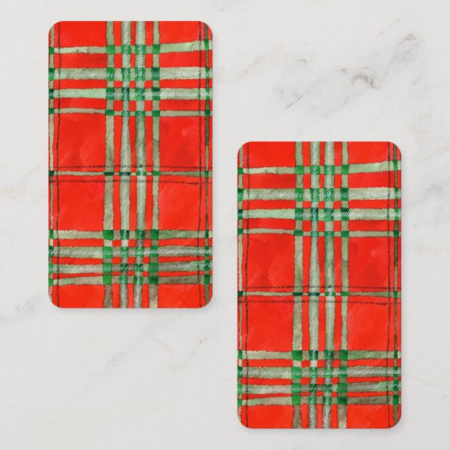 RED SCOTT TARTAN-Lesezeichen - 3,5 x 2 Karte (Vorne/Hinten)