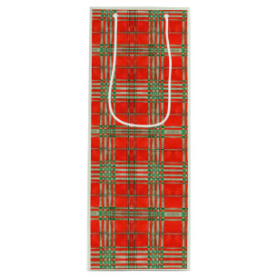 RED SCOTT TARTAN Weinbeutel Geschenktüte Für Weinflaschen