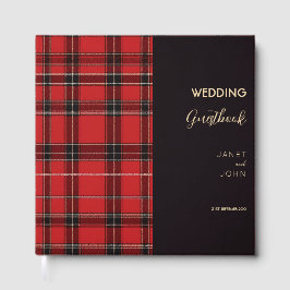 Red Scottish Tartan Wedding Gästebuch