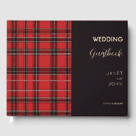 Red Scottish Tartan Wedding Gästebuch