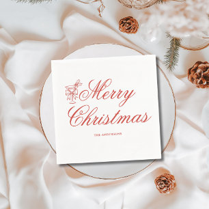 Red Scribble Frohe Weihnachten Serviette
