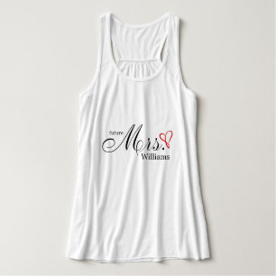 Red Scribbled Heart Future Mrs. Tank Top