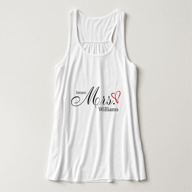Red Scribbled Heart Future Mrs. Tank Top (Design Vorderseite)