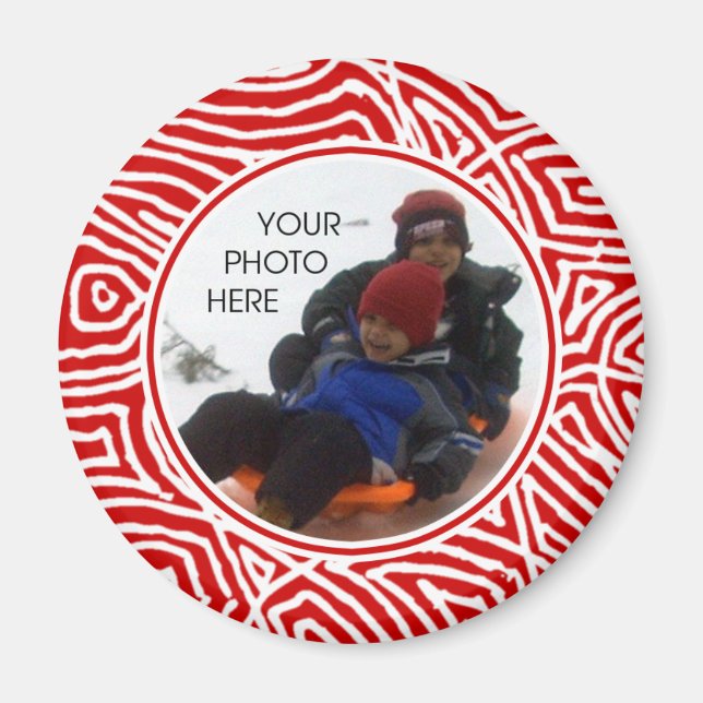 Red Scribbleprint Border Magnet (Vorne)