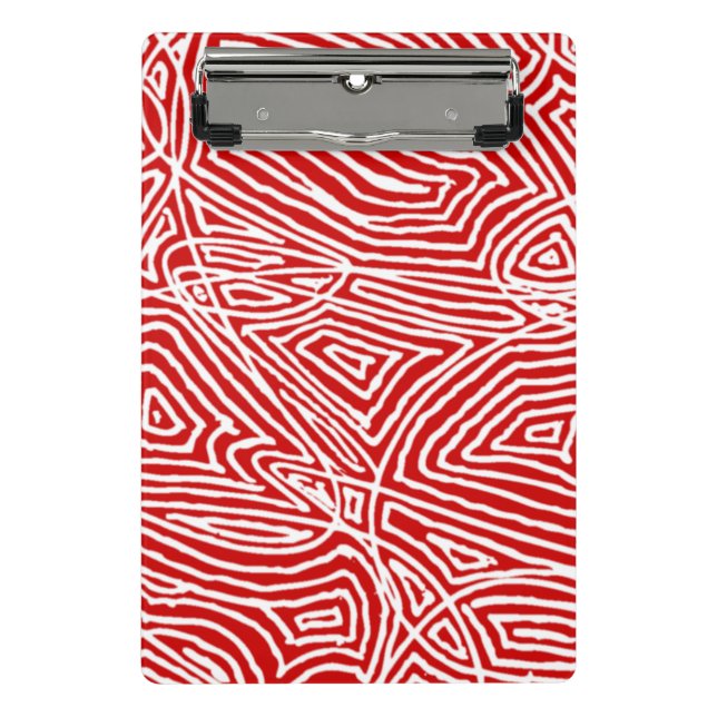 Red Scribbleprint Mini Klemmbrett (Vorderseite)