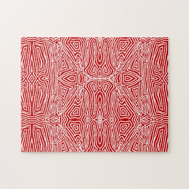 Red Scribbleprint Puzzle (Horizontal)