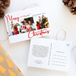 Red Script Frohe Weihnachten Jahr in Review 3 Foto<br><div class="desc">Feiern Sie die Saison mit diesem roten Drehbuch Frohe Weihnachten Jahr in Review 3 Foto Urlaub Postkarte mit einer Touch von elegantem Charme. Das schicke Design präsentiert eine einfache rot-weiße Farbpalette, die den gemütlichen Geist des Winters widerspiegelt. Seine moderne und einzigartige Anziehungskraft und seine rustikale Formulierung schaffen ein perfektes Gleichgewicht...</div>