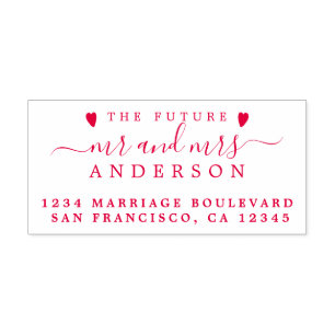 Red Script Future Mr. Wedding Rücksendeadresse Permastempel