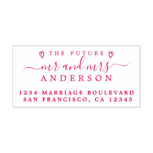 Red Script Future Mr. Wedding Rücksendeadresse Permastempel