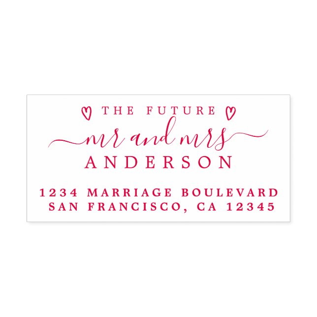 Red Script Future Mr. Wedding Rücksendeadresse Permastempel (Design)