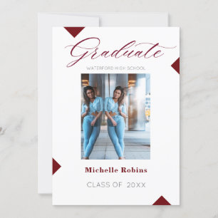 Red Script High School Senior Grad Ankündigung