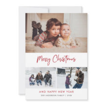 Red Script Stars Weihnachten 3 Foto Collage