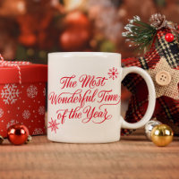 Red Script The Most Wonderful Time Christmas