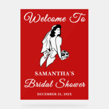 Red Script Weihnachts-Brautparty Willkommen