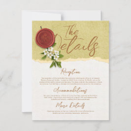 Red Seal Wedding Details Card Einladung