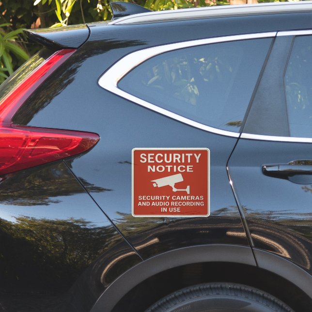 Red Security Notice Sign – Surveillance Cameras  Aufkleber (Auto Seite)