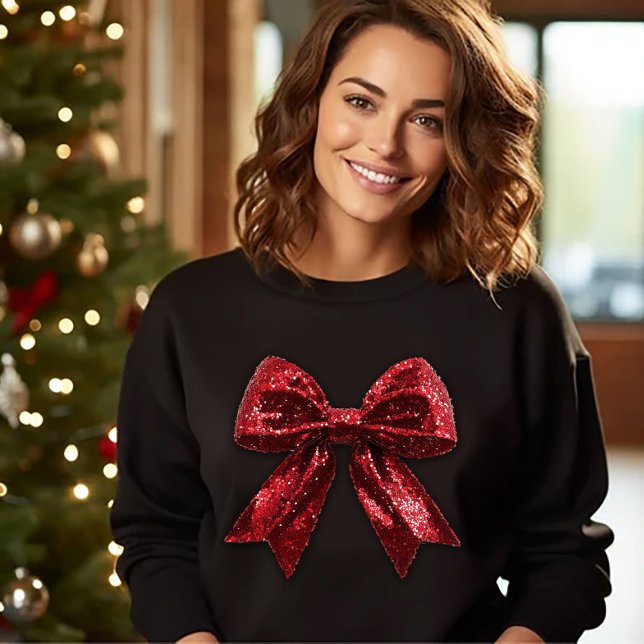 Red Sequence Christmas Bow T-Shirt (Von Creator hochgeladen)