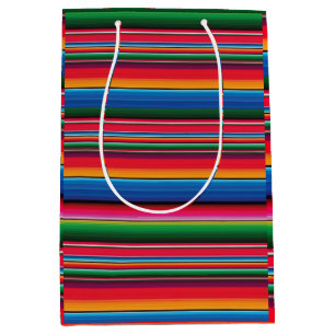 Red Serape Saltillo traditional mexican blanket Le Mittlere Geschenktüte