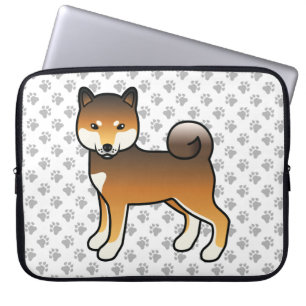 Red Sesame Shiba Inu Cartoon Dog Illustration Laptopschutzhülle