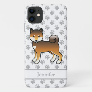 Red Sesame Shiba Inu Niedlich Cartoon Dog & Name Case-Mate iPhone Hülle