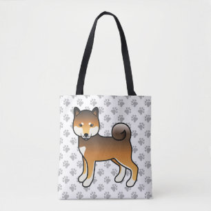 Red Sesame Shiba Inu Niedlich Cartoon Dog & Paws