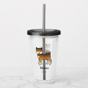 Red Sesame Shiba Inu Niedlicher Hund und Individue Acryltrinkbecher