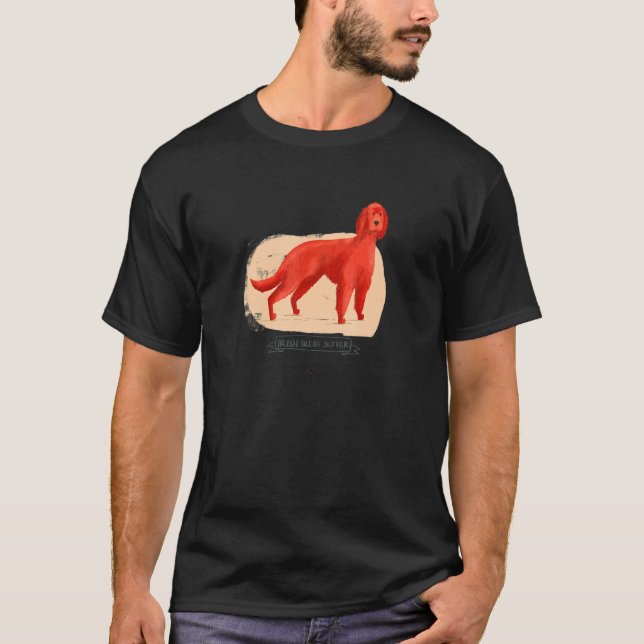 Red Setter Irish Setter Dog Illustriert T-Shirt (Vorderseite)