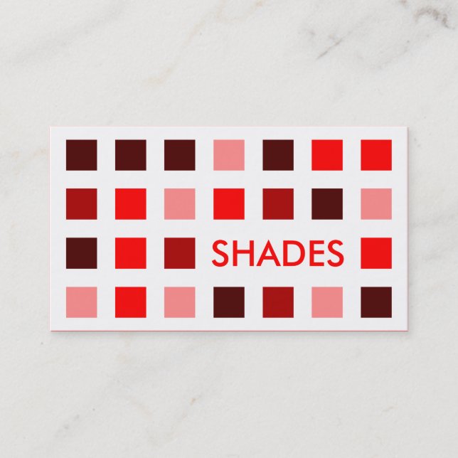 RED SHADES (Mod-Quadrate) Visitenkarte (Vorderseite)