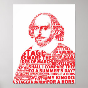 Red Shakespeare Textentwurf Poster