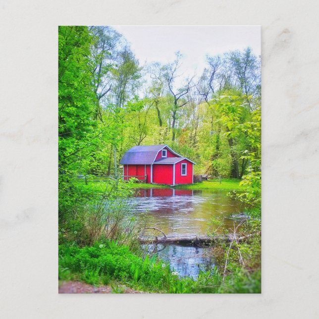 RED SHED POSTCARD POSTKARTE (Vorderseite)