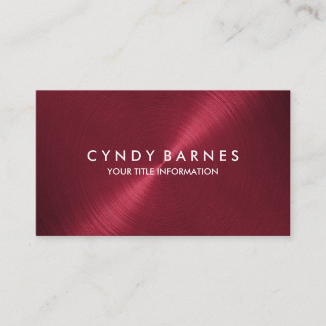 Red Sheen Business Card Visitenkarte (Vorderseite)