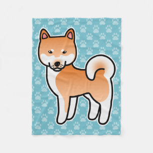 Red Shiba Inu Dog Fleecedecke