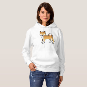 Red Shiba Inu Niedlich Cartoon Dog Karikatur Hoodie