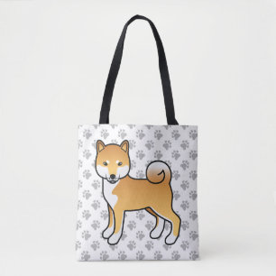 Red Shiba Inu Niedlich Cartoon Dog & Paws