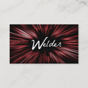 Red Shining Star Welder Business Card Visitenkarte