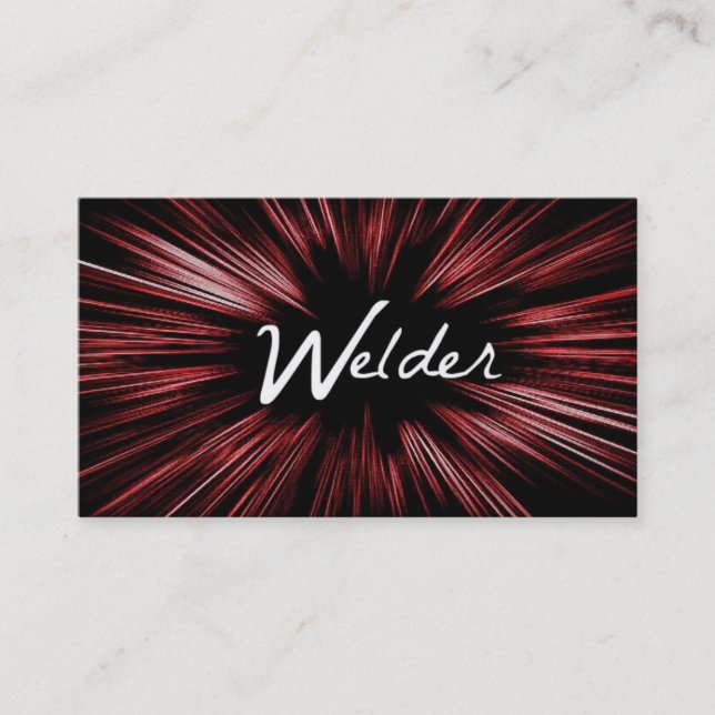 Red Shining Star Welder Business Card Visitenkarte (Vorderseite)