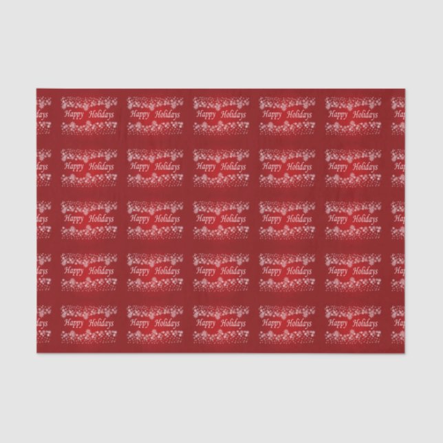 Red Shinry Stars Happy Holiday Tissue Seidenpapier (Vorderseite)