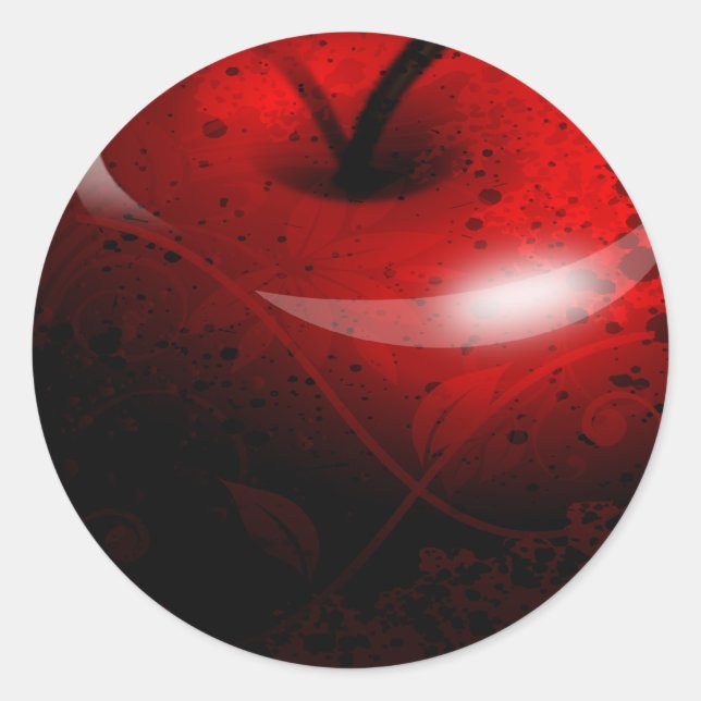 Red Shiny Apple - Verbotenes Obst Runder Aufkleber (Vorderseite)