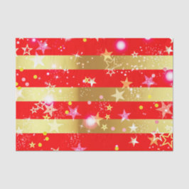 Red Shiny Gold Streifen Confetti und Glitzern Seidenpapier