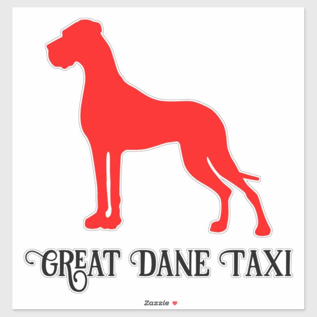 Red Show Stehend Great Dane Silhouette Vinyl Sti Aufkleber (Blatt)