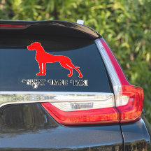 Red Show Stehend Great Dane Silhouette Vinyl Sti