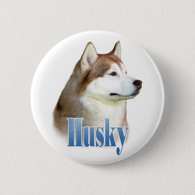 Red Siberian Husky Name - Schaltfläche Button (Vorderseite)