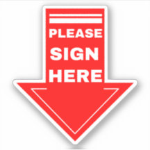 Red Sign Here Arrow