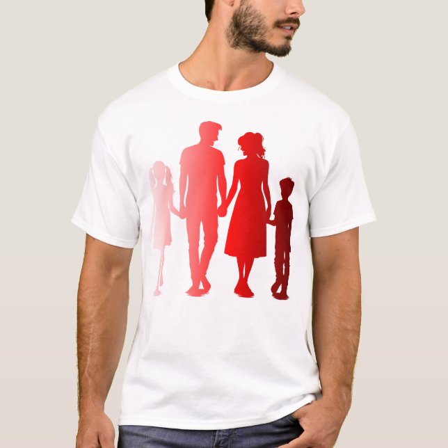 Red Silhouette Matching Family Shirt (Vorderseite)