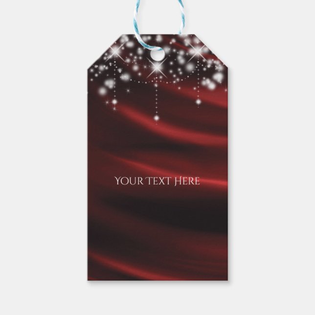 Red Silk & Sparkle Glam Hollywood Custom Gevor Geschenkanhänger (Vorderseite)