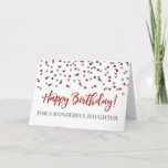 Red Silver Confetti Daughter Geburtstagskarte Karte<br><div class="desc">Geburtstagskarte für Tochter mit modernem,  roten und silbernen Glitzer Konfetti-Muster. Bitte beachten Sie,  dass Glitzer-Effekt nur fotografische Wirkung ist.</div>