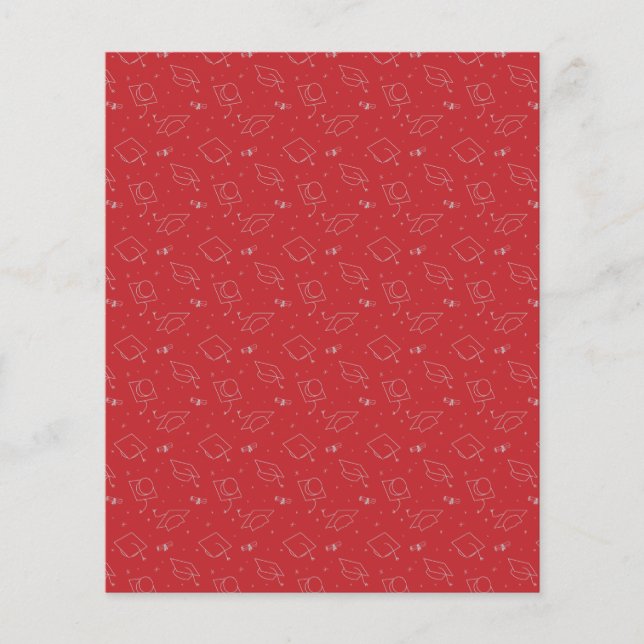 Red & Silver Graduation Cap Toss Scrapbook Paper (Vorderseite)