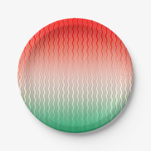 Red Silver Green Pappteller